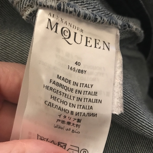 Alexander McQueen Denim 2pc Peplum Jean Jacket NWT - Picture 5 of 8